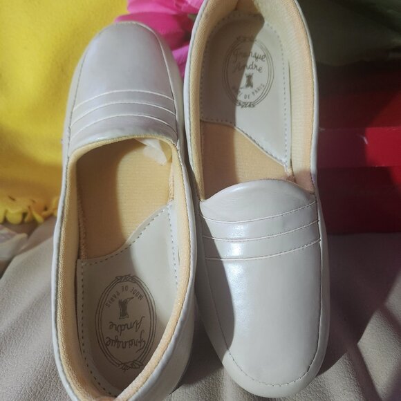 S60 Vegan Leather Slipper Felt Bottom Sponge Insole Franque Andre Mode de Paris - Picture 1 of 5